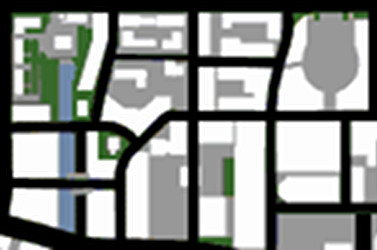 Fragment mapy miasta z gry GTA: San Andreas.